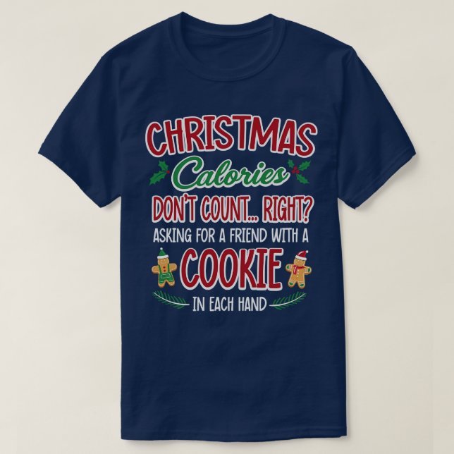 T-shirt Nombre de points de calories de Noël (Design devant)