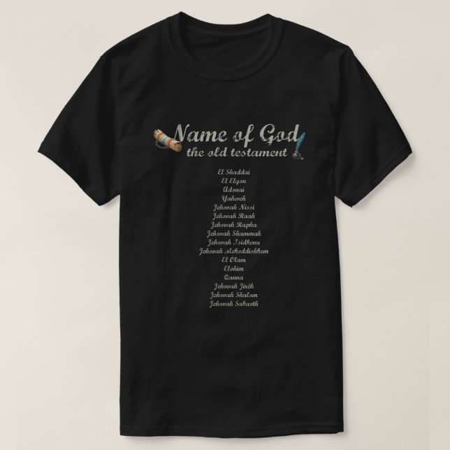 T-shirt Noms de l'Éternel YHWH Dieu Inspirationnel chrétie (Design devant)