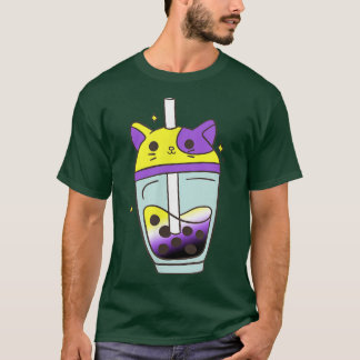 T-shirt Non binaire Chat Bubble Thé Lover Kawaii LGBT Non 