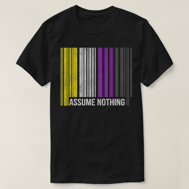 T-shirt Non Binary Pride Flag Barcode Agender Genderfluid  (Design devant)