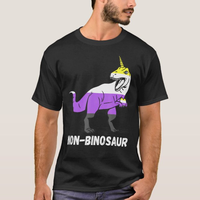 T-shirt Non Binary Rex Unicorn Lgbtq Non binaire Indicateu (Devant)