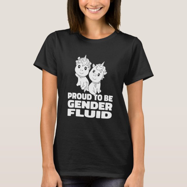 T-shirt Non Binary Unicorn Pride Neutral - Genderless Gend (Devant)