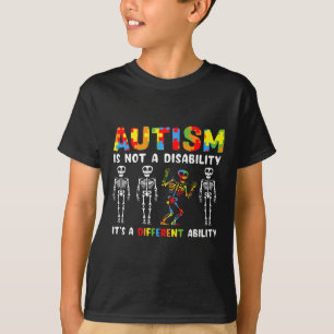 T-shirt Non Handicap Capacité Différente Squelette Autisme