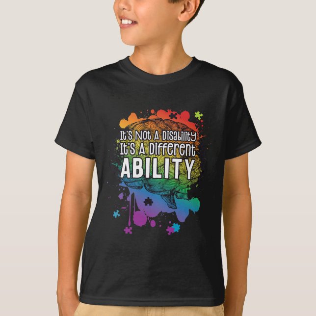 T-shirt Non Handicap Une capacité différente Autisme (Devant)