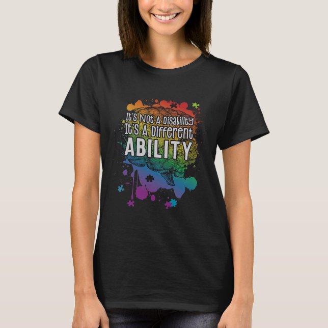 T-shirt Non Handicap Une capacité différente Autisme (Devant)