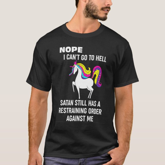 T-shirt Non Je Ne Peux Pas Aller En Enfer Satan Toujours U (Devant)