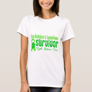 T-shirt Non ruban de fleur de survivant de lymphome de