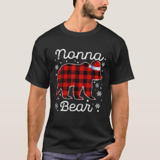T-shirt Nonna Bear Pajamas de Noël Rouge Plaid Buffalo Fam