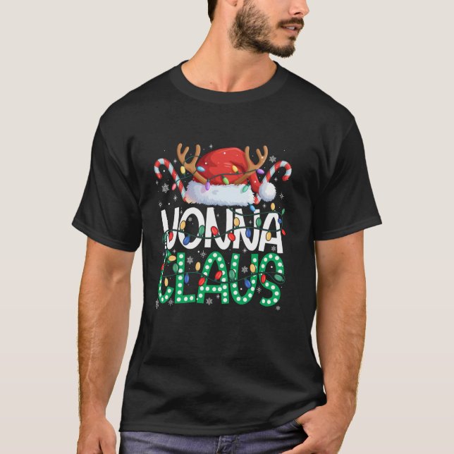 T-shirt Nonna Claus Christmas Lights Pajama Family Matchin (Devant)