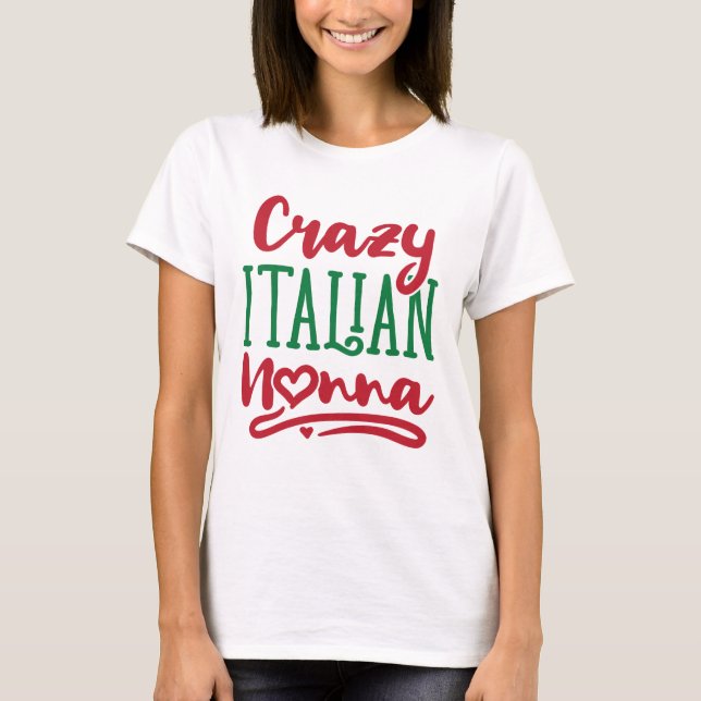 T-shirt Nonna italienne folle (Devant)