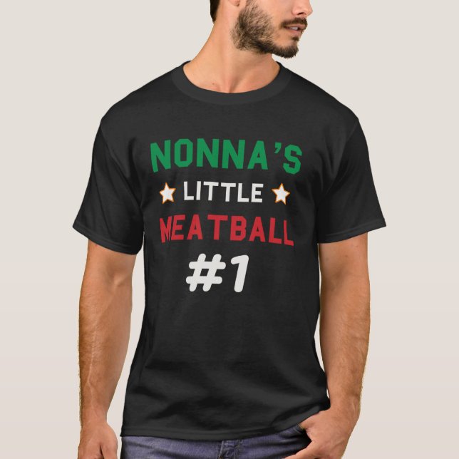 T-shirt Nonna Little Meatball Italienne grand-mère dit gar (Devant)