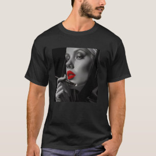 T-shirt nonne rebelle avec rouge à lèvres, nonne rebelle