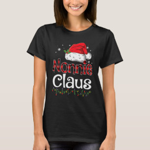 T-shirt Nonnie Claus Santa Hat Red Plaid Buffalo Noël