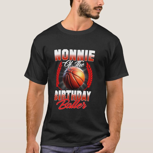 T-shirt Nonnie De L'Anniversaire Boy Basketball Fam Annive (Devant)