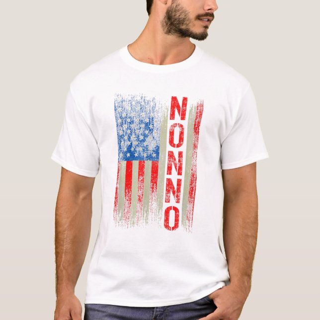T-shirt Nonno Cadeau Amérique Drapeau Cadeau Pour Hommes F (Devant)