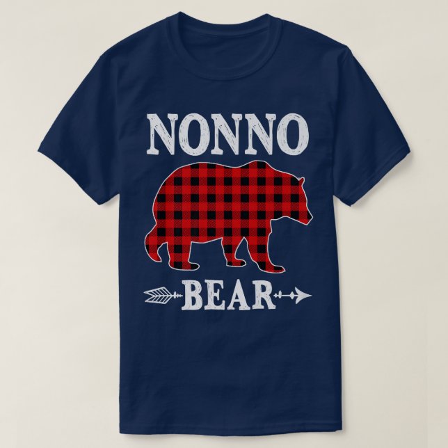 T-shirt Nonno Oear Pajama de Noël Buffle Rouge Plaid Fami (Design devant)