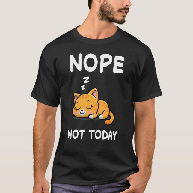 T-shirt Nope Cat Nap Dormir Pyjama nuit (Devant)