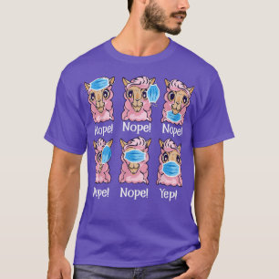 T-shirt Nope Facemask 100 Jours De L'Enseignant Llama