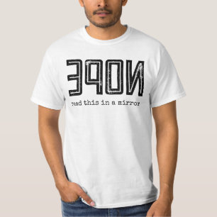 T-shirt NOPE lire ceci dans miroir vintage typographie rét