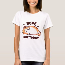 T-shirt Nope Not Today Sleepy Cat with Bow