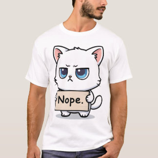 T-shirt Nope Sign Cat