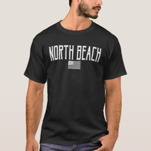 T-shirt North Beach San Francisco Us Drapeau rose avec bla