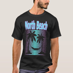 T-shirt North Beach Travel Retro Beach Vacances Souvenir