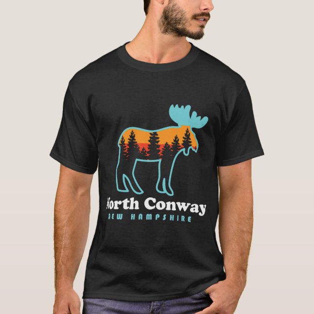 T-shirt North Conway New Hampshire Moose Mountains  (Devant)