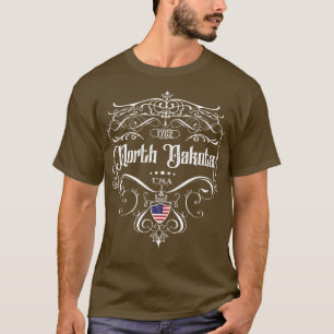 T-shirt North Dakota Design Vintage 1