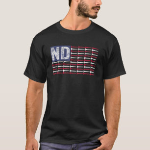 T-shirt North Dakota Home State Et American Flag Patriotic