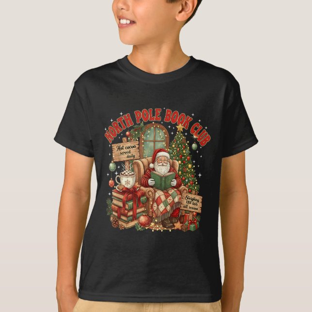 T-shirt North Le Book Club Cozy Christmas Reading Gift  (Devant)