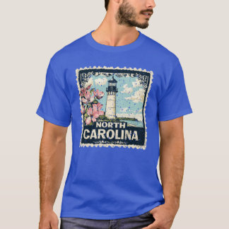 T-shirt North olina Timbre État en détresse Vintage United