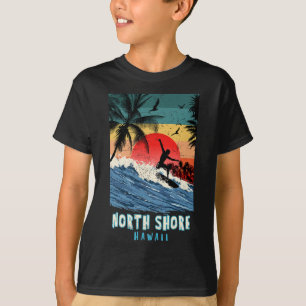 T-shirt North Shore Hawaii Plage Surf Vintage Rétro Palmie