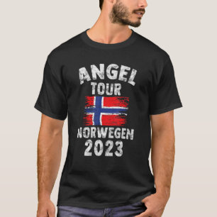 T-shirt Norvège 2023 Angel Tour en Norvège avec Drapeau