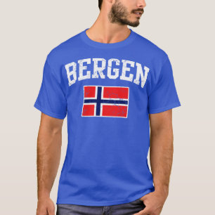 T-shirt Norvège Bergen Drapeau norvégien Norge