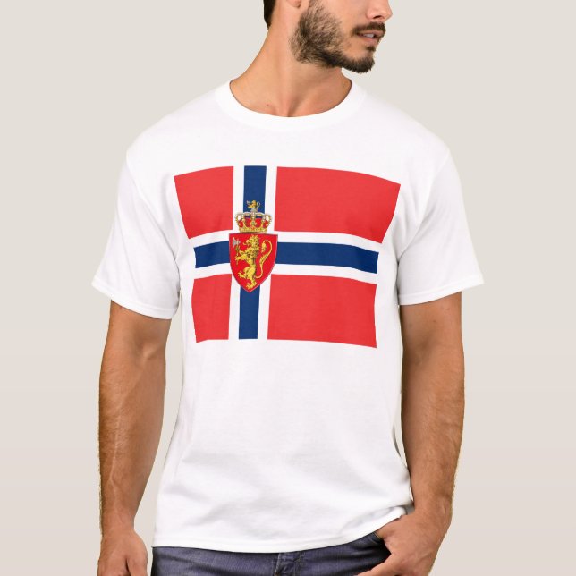 T-shirt Norvège, pavillon norvégien, armoiries (Devant)