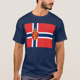 T-shirt Norvège, pavillon norvégien, avec armoiries/dbleu