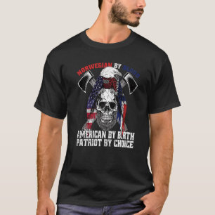 T-shirt Norvégien Par Blood American Par Birth Patriot Par