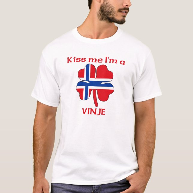 T-shirt Norvégiens personnalisés m'embrassent que je suis (Devant)