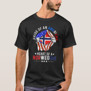 T-shirt Norwegian American America Pride Étranger Norvège 