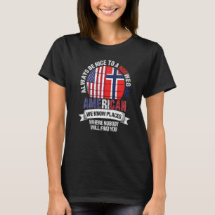 T-shirt Norwegian American Nous connaissons des endroits o