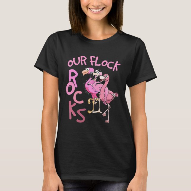 T-shirt Nos Flock Rocks Flamant rose Correspondant Vacance (Devant)