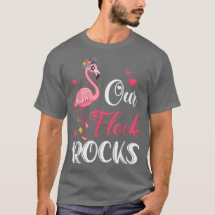 T-shirt Nos Flock Rocks Flamant rose Correspondant Vacance