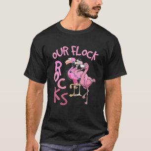 T-shirt Nos Flock Rocks Flamant rose Correspondant Vacance