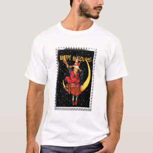 T-shirt Nostalgale Halloween Bonne sorcière et son chat