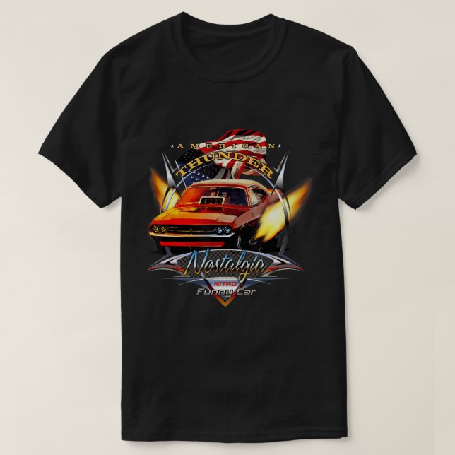 T-shirt Nostalgia Funny Car American Drag Racing tee - shi (Design devant)