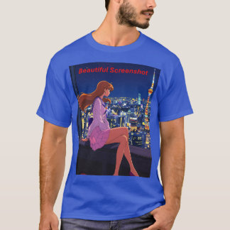 T-shirt Nostalgic 90's Anime Nightscape Dark Tee
