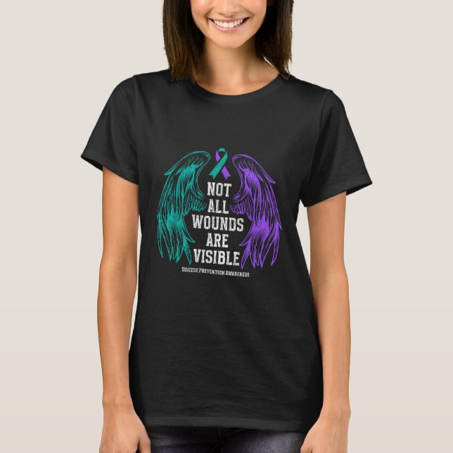 T-shirt Not All Wounds Are Visible Suicide Prevention Awar (Devant)
