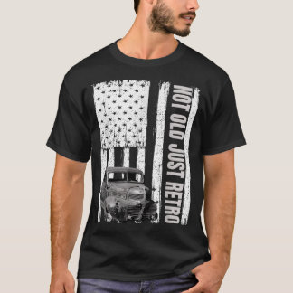 T-shirt Not Old Just Retro Vintage USA Flag Pickup Truck L