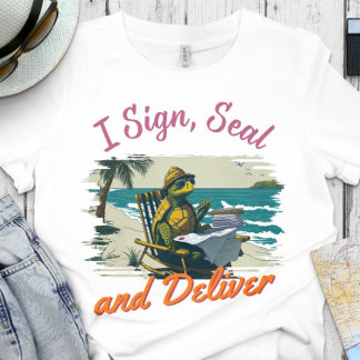 T-shirt Notaire drôle | Bureau - Je signe, scelle et livra